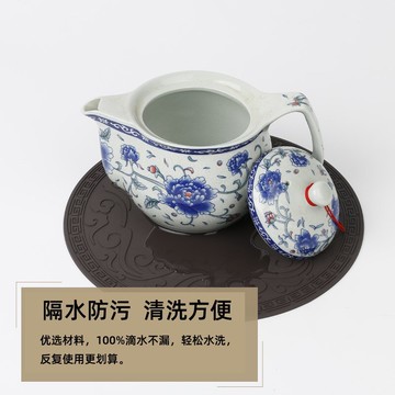 新中式祥云防水杯墊pvc軟膠防滑隔熱餐墊餐桌煙缸盤 碗茶道杯墊子