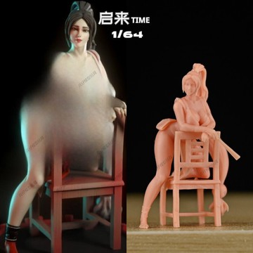 【台灣出貨】✨限時下殺 微縮白模拳皇遊戲不知火舞三服飾版本倚靠椅子清涼性感美女小人偶