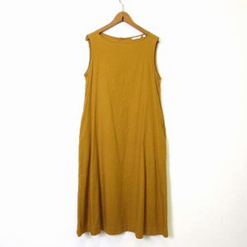 中古 ユニクロ Uniqlo ワンピース ノースリーブ リネン Aライン ロング マキシ M マスタード 美品 レディース 通販 Lineポイント最大6 0 Get Lineショッピング