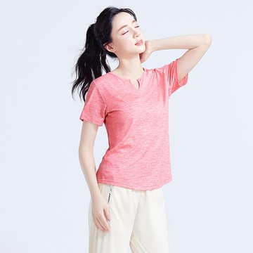 抗UV吸排小V領寬版涼感上衣