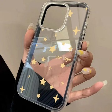 臺灣現貨🚀大孔二合一手機殼 滿屏黃星星 適用蘋果17promax 16Pro 15plus 14 13 12 11防摔