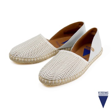 【VERBENAS】西班牙原廠波浪編織造型休閒草編鞋 白色(030058-WH)