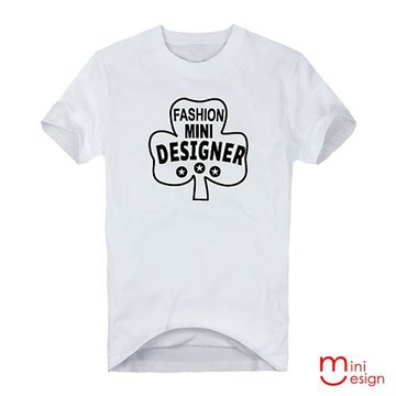 Minidesign-時尚幸運草潮流設計短T 五色