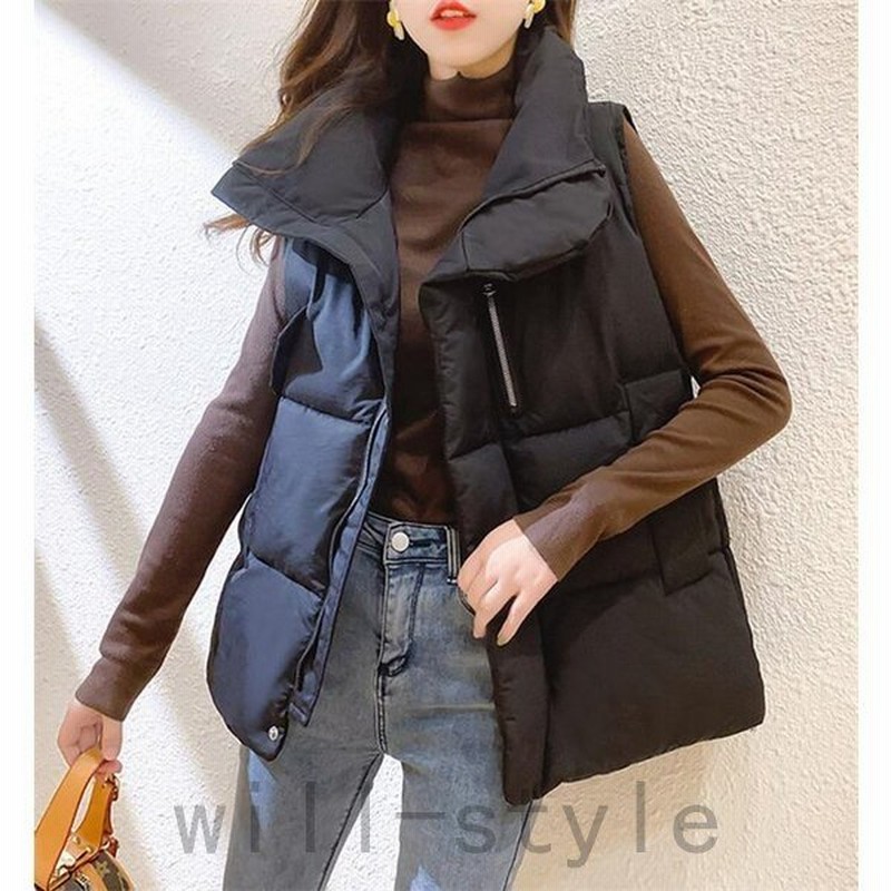 中綿ベストレディースダウンベストベストダウンコート秋冬アウター防寒着婦人服 通販 Lineポイント最大0 5 Get Lineショッピング