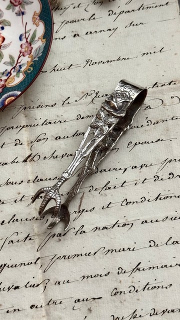 50621-絕美歐洲古董800純銀糖夾