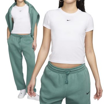 Nike As W Nsw Nk Chll Knt Md Crp 女款 白色 微短版 合身 短袖 FV5509-100