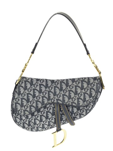 Christian Dior Pre-Owned - 2001 Trotter Saddle bag - women - Leather/Canvas - One Size - Blue
