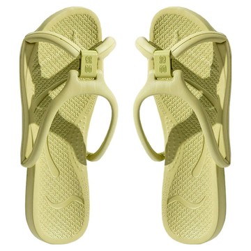 bebehome 女款 清新可折疊旅行拖鞋  39~40  黃綠色