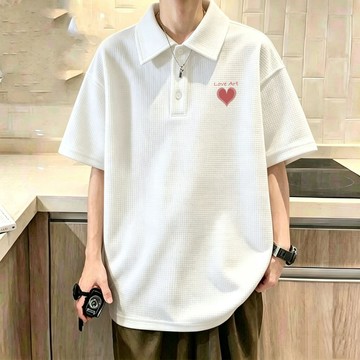 【台灣現貨】M-8XL 華夫格polo衫 男短袖上衣 男生衣服 休閒 男士polo衫 潮流 大尺碼男裝 polo衫男短