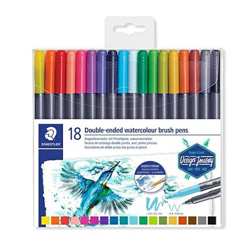 施德樓 水性雙頭書法筆18色入 3001 TB18【APP滿額下單10%點數(單一帳號最高5000點)】1/31止