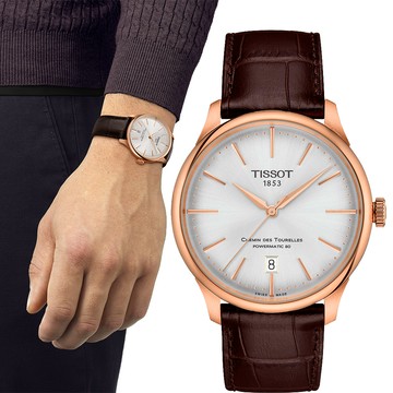 TISSOT 天梭杜魯爾系列自動腕錶 男錶 39MM T1398073603100