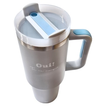 木木家居 我想你了 手提冰霸杯 不鏽鋼  巴黎藍  1.2L  1個