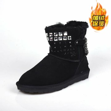 皮毛一體Zuse雪地靴女短筒加絨保暖流蘇靴學生加厚套腳短靴女冬潮