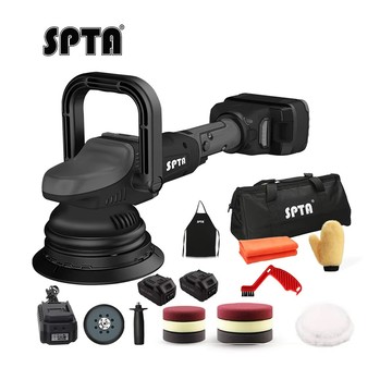 SPTA 18V無線汽車打拋機 15mm軌道 1800-4800rpm變速 拋光機 打蠟拋光機划痕修復 無線偏心DA機