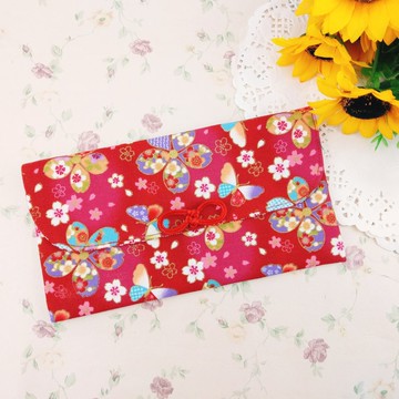 彩蝶戀櫻花-3款可選。布紅包袋 / 口罩收納袋 (可免費繡名字)