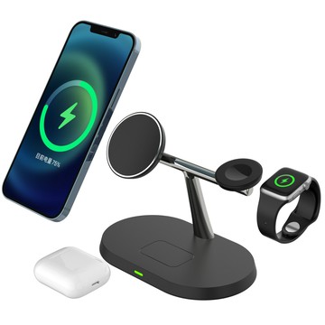 三合一多功能磁吸無線充電器 適用手機手表耳機快充15W立式無線充【北歐家居生活】