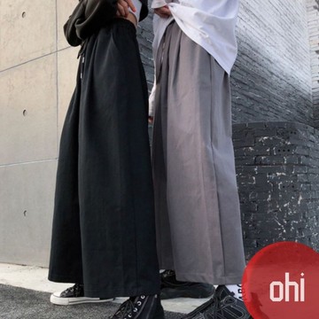 【ohi】大尺碼闊腿褲 寬褲 直筒褲 褲子直筒工裝褲男女情侶寬鬆高腰休閒褲闊腿褲(GX219)