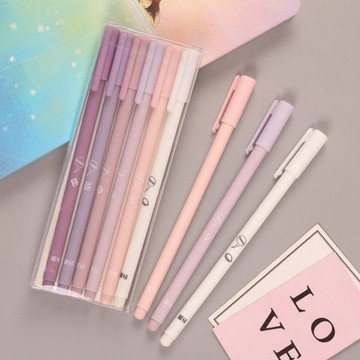 簽字小清新可愛少女中性筆6支組合裝0.5mm韓版學生考試