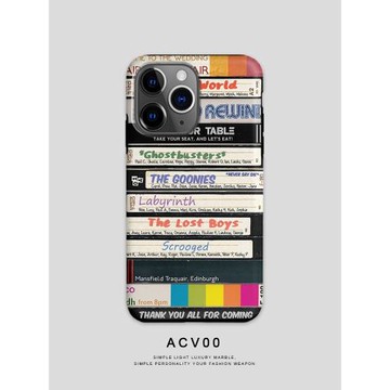Acvoo懷舊錄像帶影迷書架墻文字iPhone17Pro保護16適用于蘋果15手機殼14防摔殼13不褪色12環保可水洗Air全包