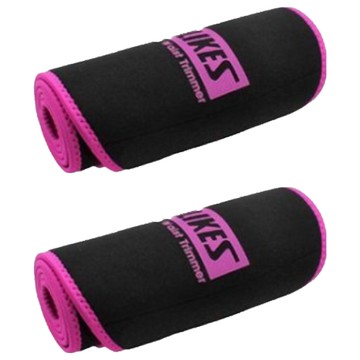 AOLIKES 奧力克斯爆汗束腰7980B 黑+玫紅 2個 運動健身塑身  L(116 x 20cm)