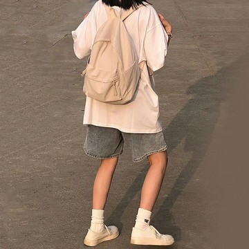 純欲辣妹牛仔褲女夏季2022新款設計感小眾休閑運動寬松別致闊腿褲