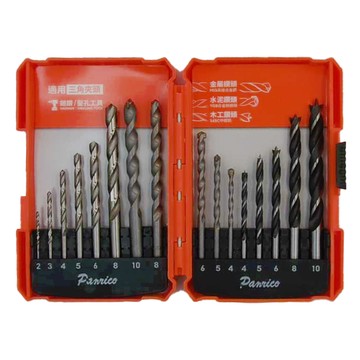 PANRICO 百利世 16PC直柄鑽頭組 金屬/水泥/木工鑽頭套裝  AB00-M016  1組