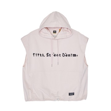 5th STREET｜山形｜女裝｜寬版下擺抽繩連帽T恤｜粉紅