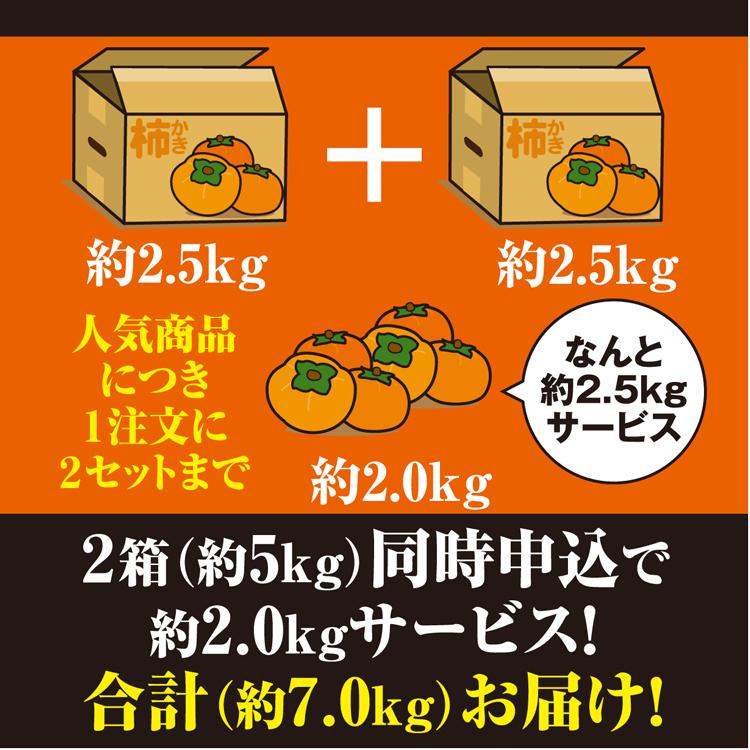 富有柿 訳あり 香川県産 2セット購入で合計約7kgお届け 1セット約2.5kg 香川 柿  高い糖度と食べごたえのある食感