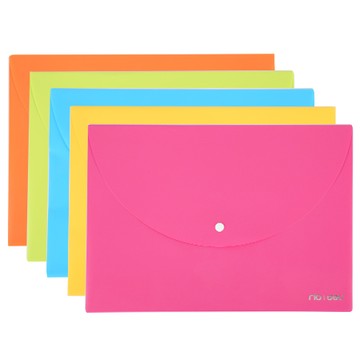 得力Deli彩色PP鈕扣公文袋/E38131/A4/橫式/混色出貨