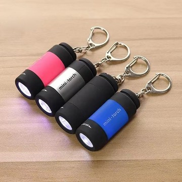 🔥臺灣出🔥迷你手電筒LED袖珍強光USB可充電小型便攜家用學生戶外鑰匙扣露營