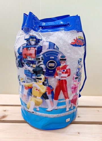 【震撼精品百貨】超級戰隊系列 烈車戰隊透明防水縮手收納袋/手提袋-透明藍#85028 震撼日式精品百貨