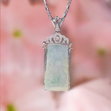 【願‧無事】冰三彩無事牌項鍊925銀 | 天然緬甸A貨翡翠 | 送禮