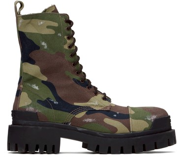 Balenciaga 卡其色 Strike 踝靴