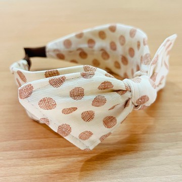 MOYA 寬版手工髮箍 粉紅點點