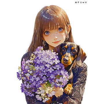 【4 月新品 3】07-120-0298 人物貼紙 春日女孩與動物
