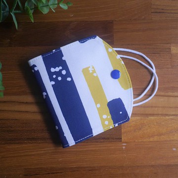 訂製款=口罩暫存套/口罩收納套=幾何風格=落雪=藏青(共2色)