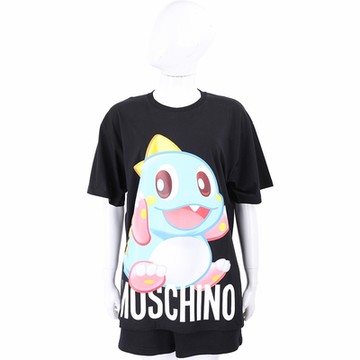 MOSCHINO x Bubble Bobble 泡泡龍聯名印花黑色寬鬆版短袖TEE T恤(女款)