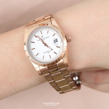 范倫鐵諾˙古柏 玫金簡約刻度手錶 柒彩年代【NEV51】正品原廠公司貨