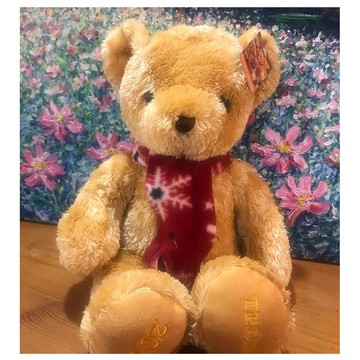 TEDDY HOUSE 【TEDDY HOUSE】泰迪熊玩具玩偶公仔絨毛娃娃富泰王子圍巾泰迪熊(大)(棕) 正版泰迪熊有靈氣好運泰迪熊