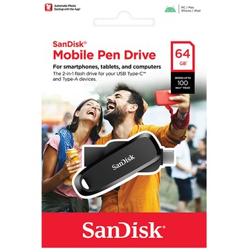 SanDisk 64G 64GB Phone DriveTYPE C/A SDDDC6-064G 黑色 100MB/s USB 3.2 雙頭隨身碟