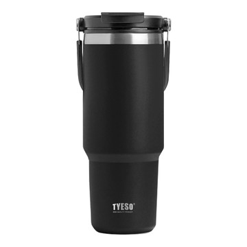 〔佳美能〕TYESO 304不鏽鋼 隨行杯 900ml 保溫 保冰 保熱 雙層真空 時尚便攜 汽車杯座設計