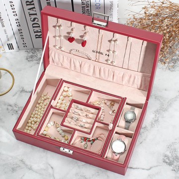 首飾盒手飾品收納盒項錬戒指耳環高檔精致大容量結婚輕奢珠寶箱 雙11全館免運