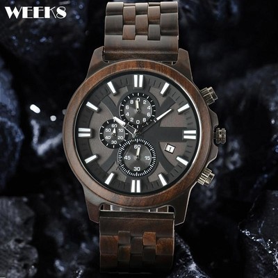 木製 腕時計 メンズ 多機能 ウッドウォッチ 40代 30代