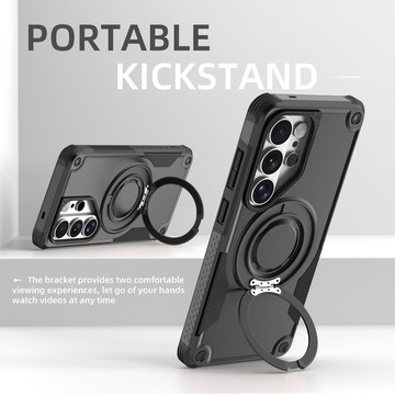 🔥台灣現貨🔥軍規360°旋轉支架 適用三星Galaxy S26Ultra S26+ S26 金屬漆 車載磁吸 防摔手機殼