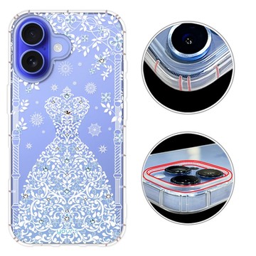 YOURS iPhone17/16/15/14/13/12系列 彩鑽防摔手機殼-冰之戀人Air/16e/ProMax/Plus/mini/SE/XR