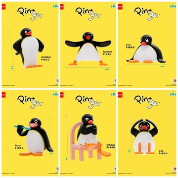 動漫/IP 相關商品 JINART x Pingu 企鵝家族 迷因系列公仔 獨家正版授權 盒玩全6種中盒6入