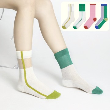 w0050 涼感薄款防滑吸汗超薄透明玻璃絲水晶襪.棉襪.襪子