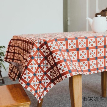 復古桌布北歐格子布藝餐桌布