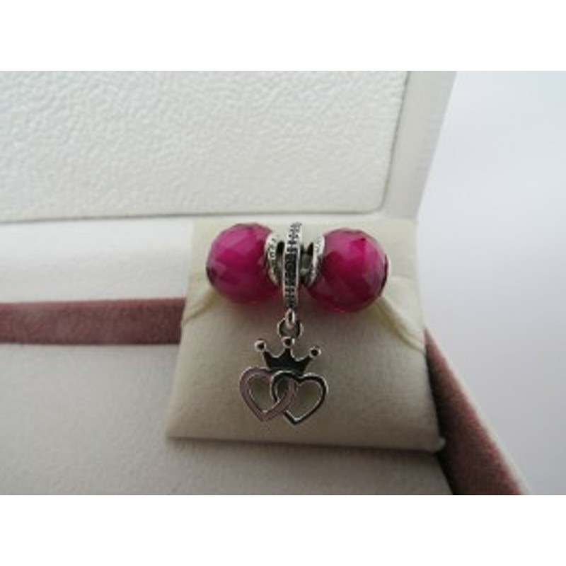 Pandora パンドラ チャーム Crowned Hearts Love & Ruby Facets Hearts