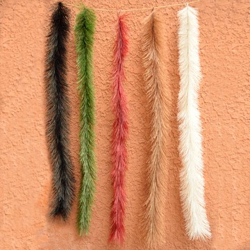 圣誕藤條仿真松針綠色裝飾 紅色纏繞長條金色塑料葉子diy手工材料